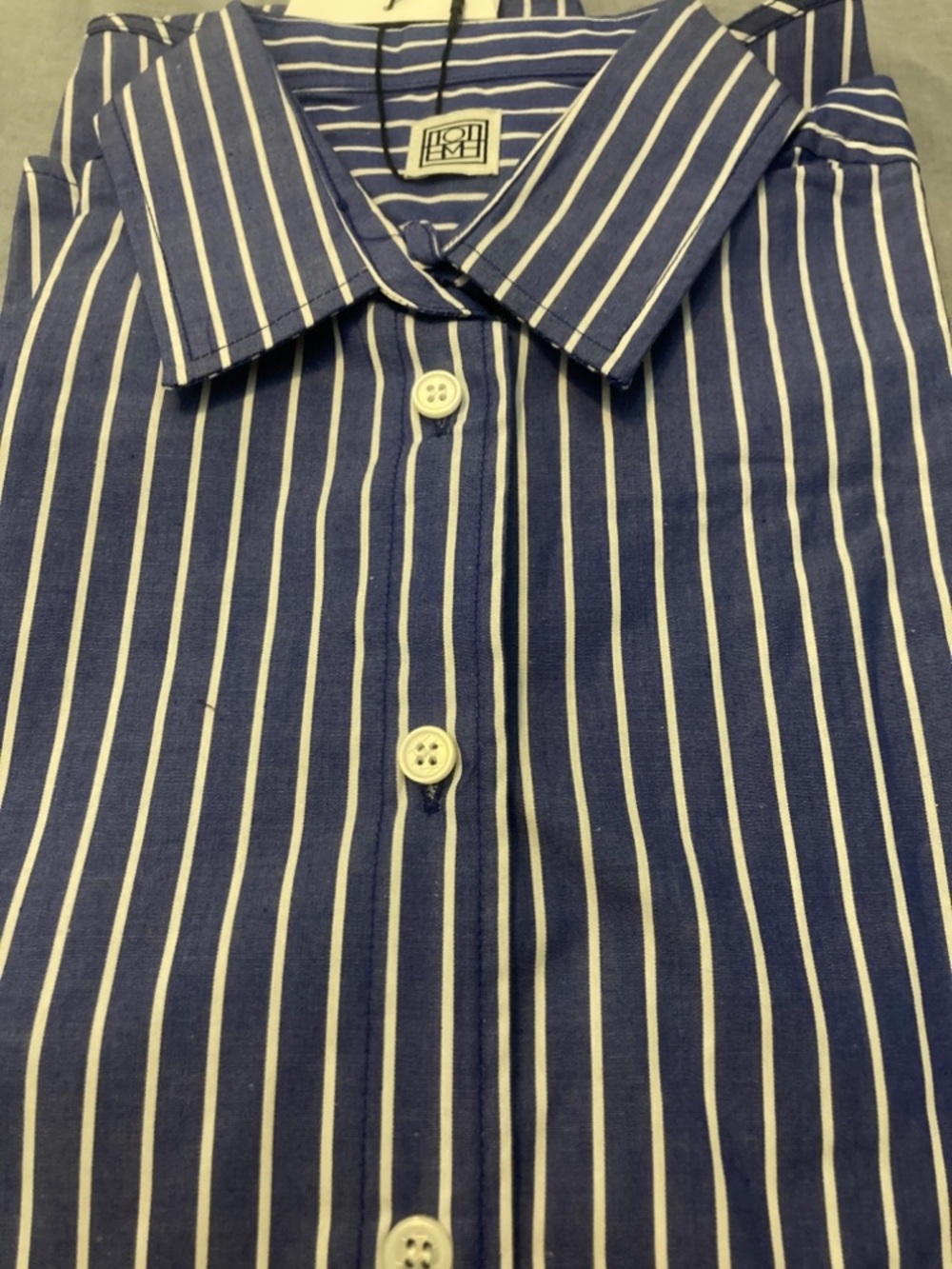 Toteme Striped Blue Button-Up women’s Shirt - Picture 10 of 15
